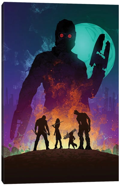 Guardians Of The Galaxy Canvas Art Print - Silhouette Art