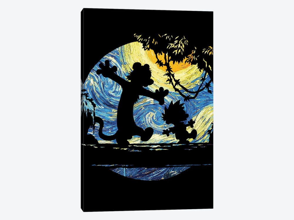 Calvin Hobbes Starry Night by Nikita Abakumov 1-piece Art Print