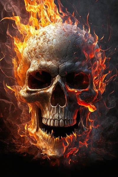 Nikita Abakumov: Fire Flame Skull by Nikita Abakumov