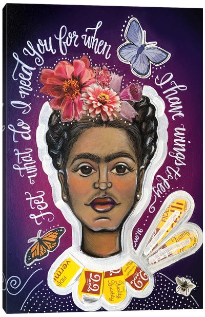 Wings To Fly Canvas Art Print - Frida Kahlo