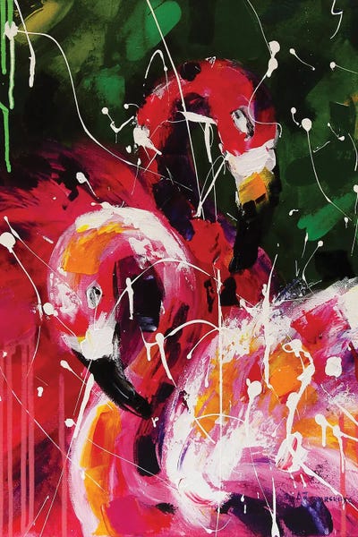 Dance Flamingo by Aliaksandra Tsesarskaya canvas print