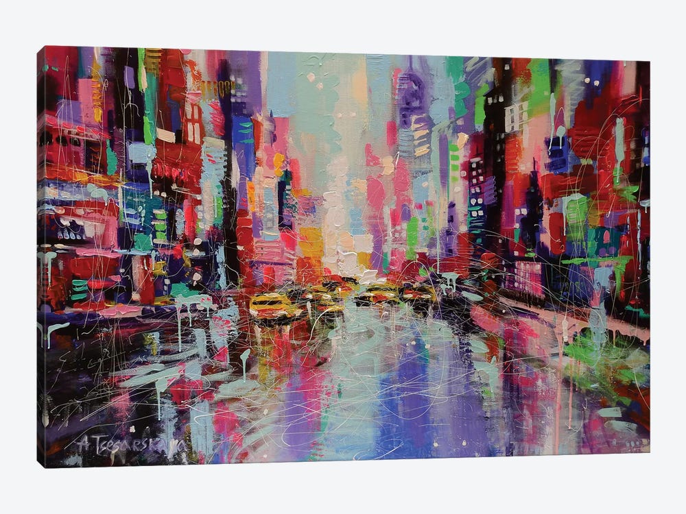 New York Street by Aliaksandra Tsesarskaya 1-piece Canvas Art Print