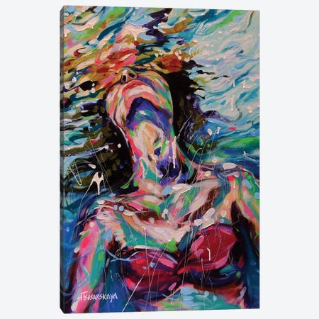 Underwater Girl Canvas Print #AKT105} by Aliaksandra Tsesarskaya Canvas Art Print