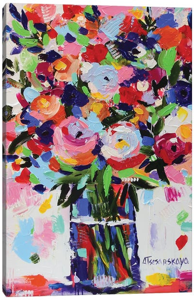 Flowers In Vase Canvas Art Print - Aliaksandra Tsesarskaya