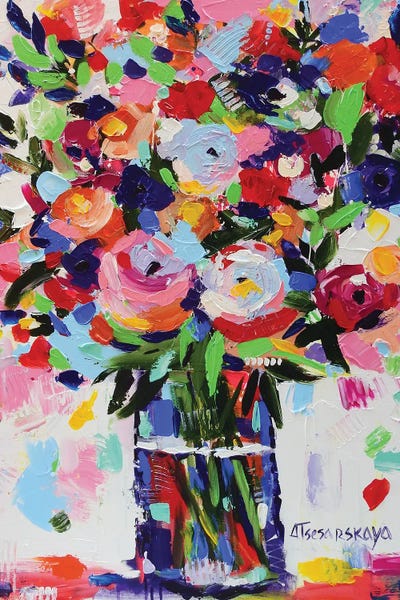 Colorful Abstracts: Flowers In Vase by Aliaksandra Tsesarskaya