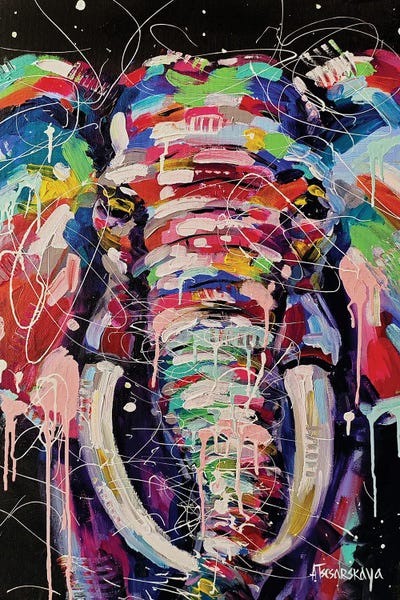 Colorful Elephant by Aliaksandra Tsesarskaya canvas print