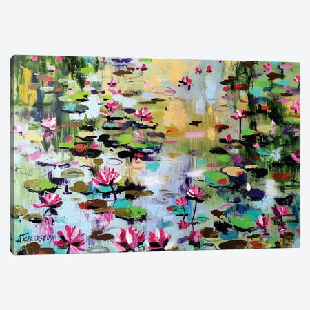 Lake With Water Lilies Canvas Print #AKT120} by Aliaksandra Tsesarskaya Canvas Art