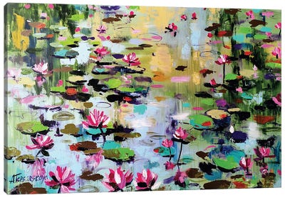 Lake With Water Lilies Canvas Art Print - Aliaksandra Tsesarskaya