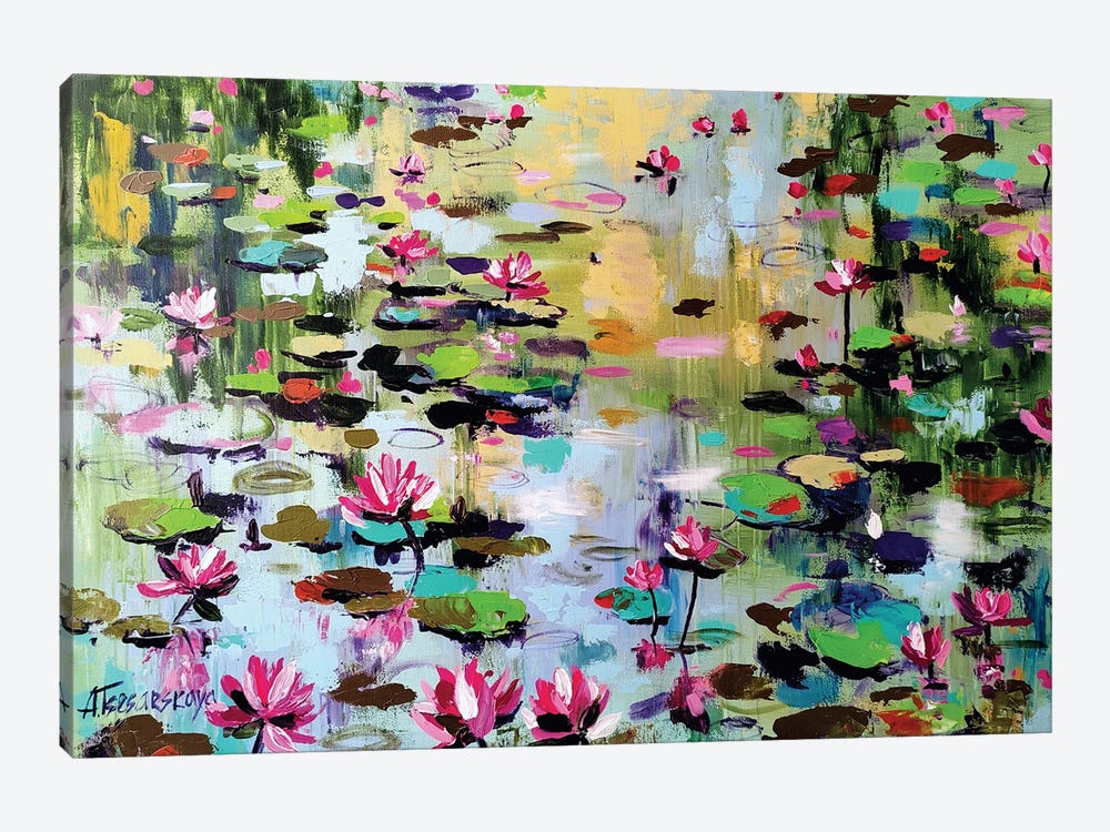 Lake With Water Lilies by Aliaksandra Tsesarskaya 1-piece Canvas Art Print
