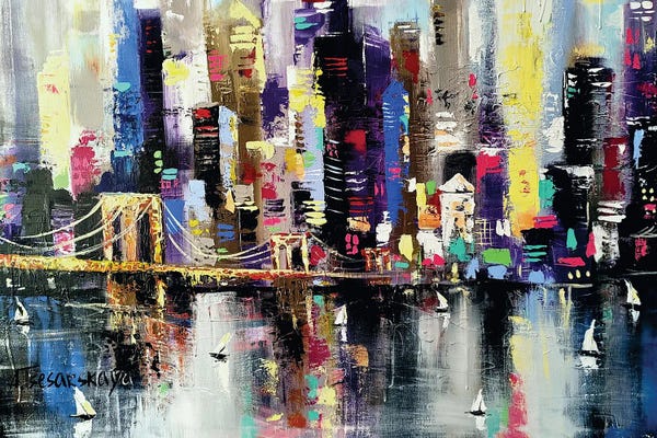Fine Art Print: New York City In Night by Aliaksandra Tsesarskaya