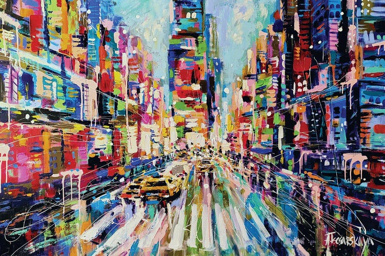 Colorful New York Street by Aliaksandra Tsesarskaya wall art