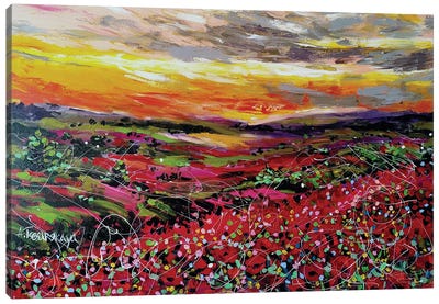 Poppies Field Canvas Art Print - Aliaksandra Tsesarskaya