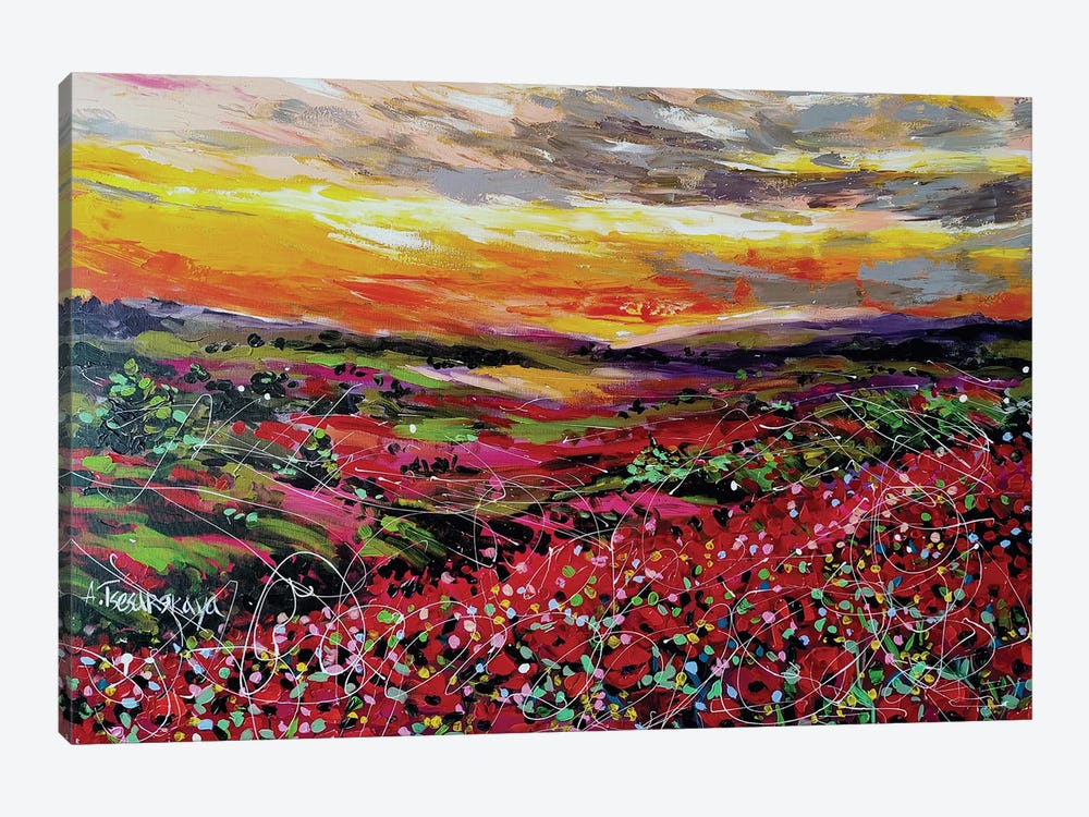 Poppies Field by Aliaksandra Tsesarskaya 1-piece Art Print