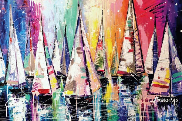 Lake Sunrises & Sunsets: Colorful Sailboats by Aliaksandra Tsesarskaya