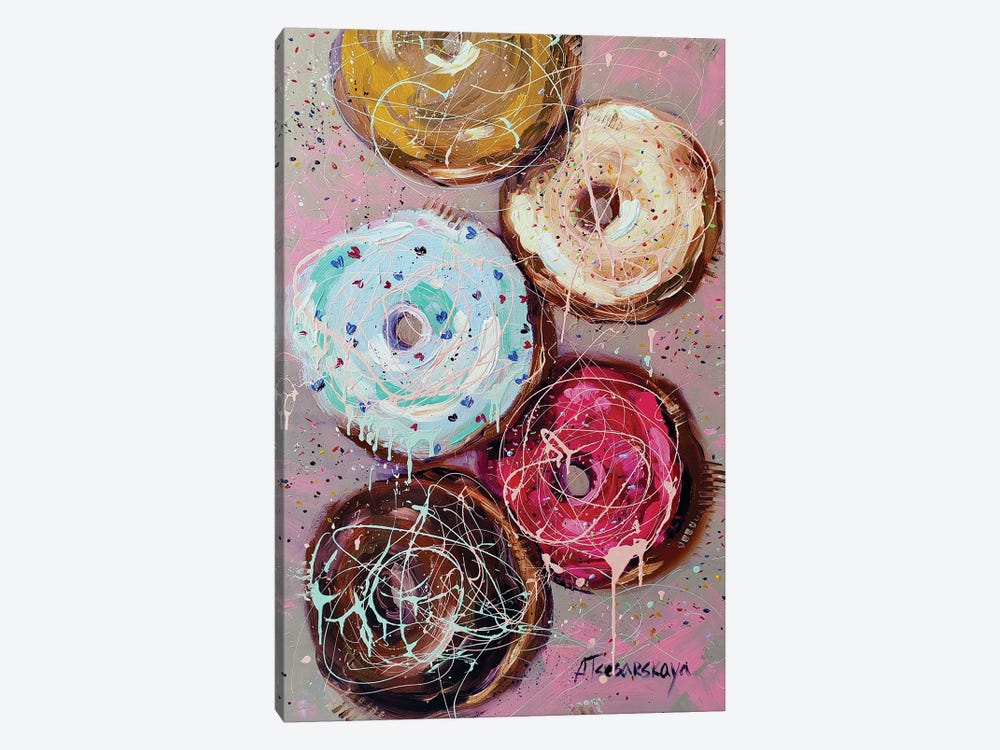 Sweet Donuts by Aliaksandra Tsesarskaya 1-piece Canvas Print