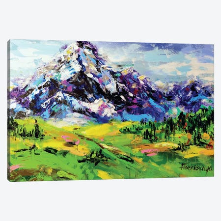 Landscape With Mountain Canvas Print #AKT137} by Aliaksandra Tsesarskaya Canvas Wall Art