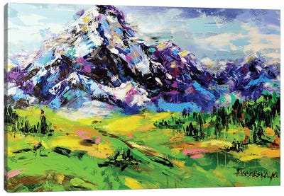 Landscape With Mountain Canvas Art Print - Aliaksandra Tsesarskaya