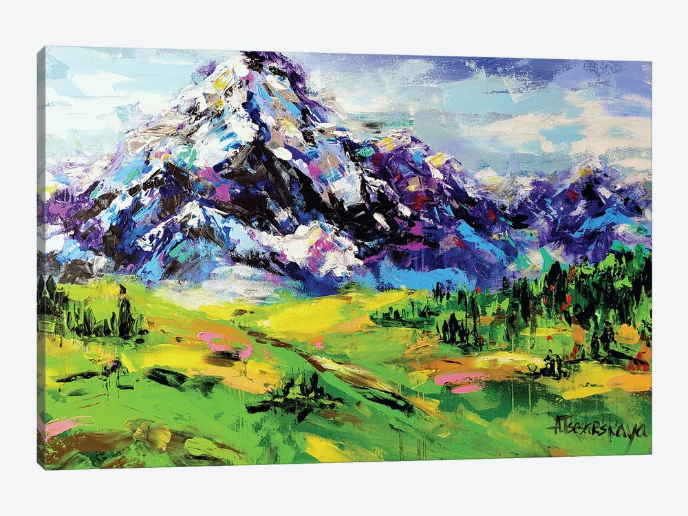 Landscape With Mountain by Aliaksandra Tsesarskaya 1-piece Canvas Art Print