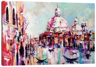 Venice Canvas Art Print - Rowboat Art