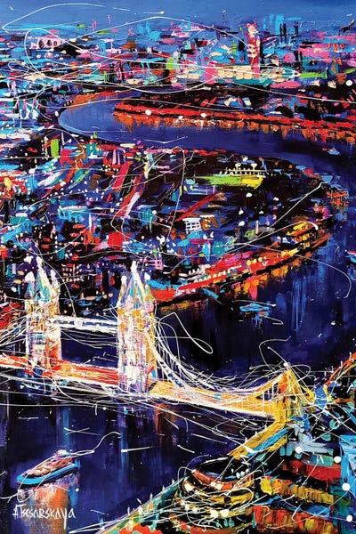 England: Night London Cityscape by Aliaksandra Tsesarskaya