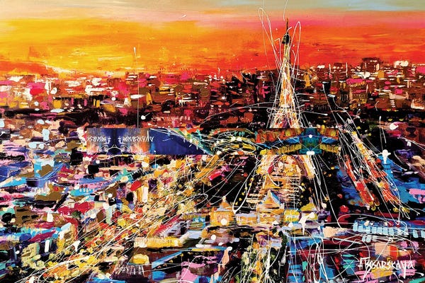 Fine Art Print: Sunset In Paris by Aliaksandra Tsesarskaya