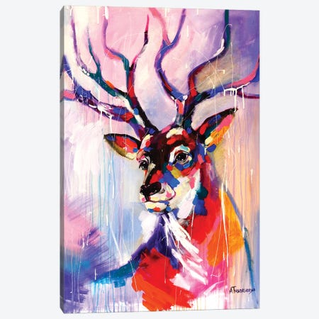 Deer Canvas Print #AKT14} by Aliaksandra Tsesarskaya Canvas Wall Art