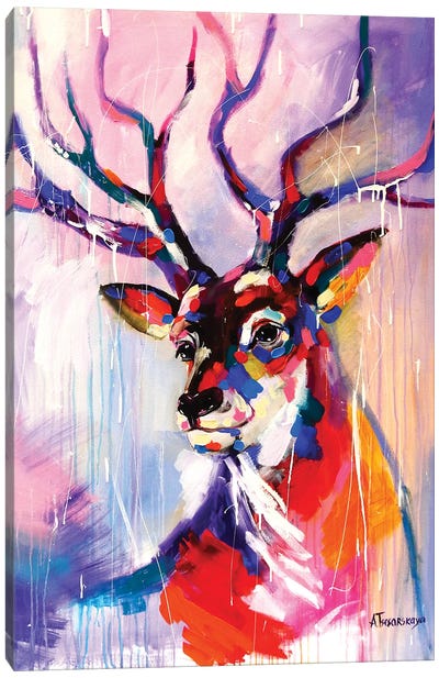 Deer Canvas Art Print - Aliaksandra Tsesarskaya