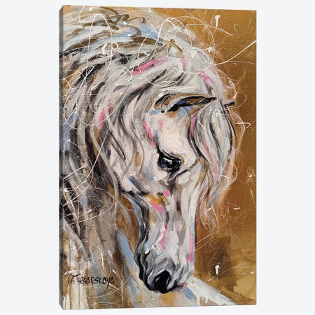 White Horse Canvas Print #AKT150} by Aliaksandra Tsesarskaya Art Print