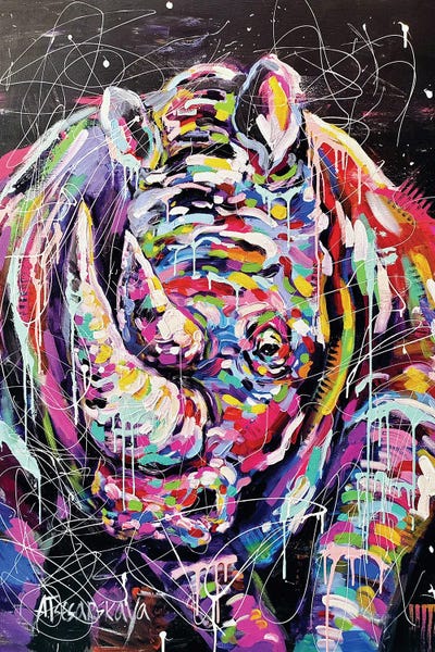 Rhinoceros by Aliaksandra Tsesarskaya art print