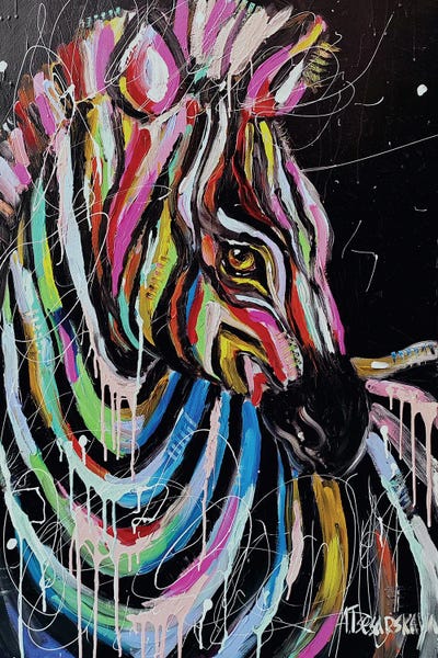 Zebras: Colorful Zebra by Aliaksandra Tsesarskaya