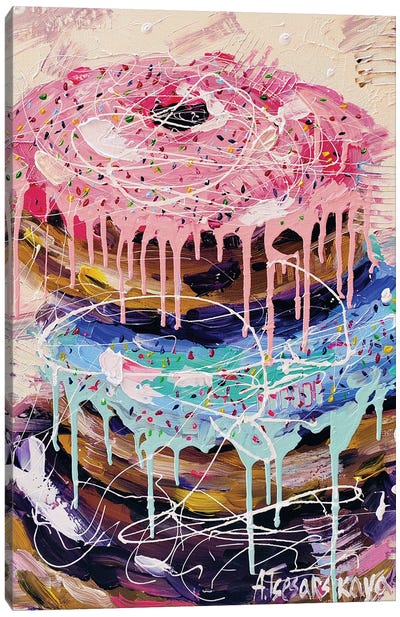 Colorful Sweet Donuts Canvas Art Print - Aliaksandra Tsesarskaya