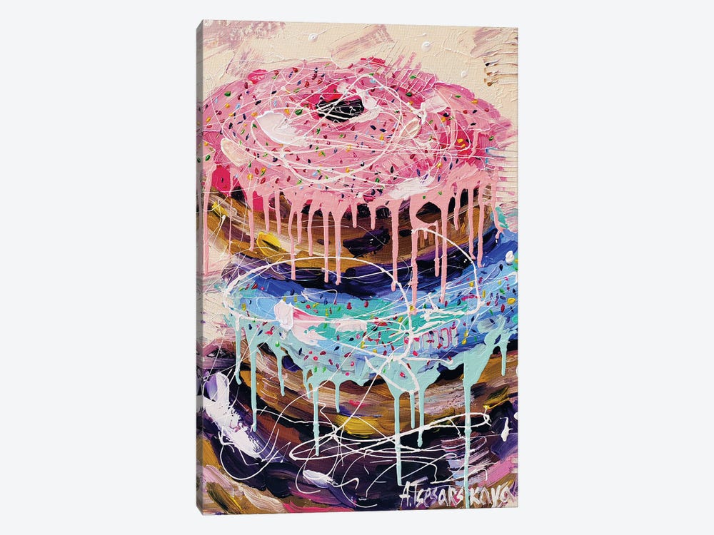 Colorful Sweet Donuts by Aliaksandra Tsesarskaya 1-piece Canvas Artwork