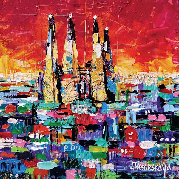 Catalonia: Sunset In Barcelona by Aliaksandra Tsesarskaya