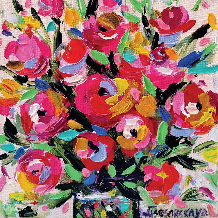 Red Flowers In Vase