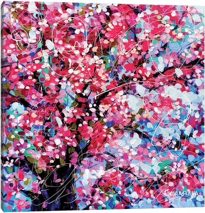 Cherry Blossom Tree Canvas Art Print - Aliaksandra Tsesarskaya