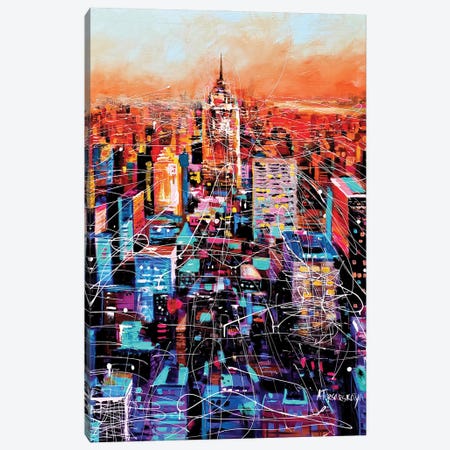 Sunset In New York City Canvas Print #AKT183} by Aliaksandra Tsesarskaya Canvas Wall Art