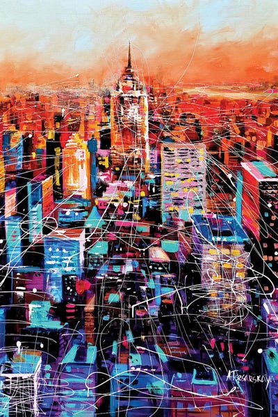 Fine Art Print: Sunset In New York City by Aliaksandra Tsesarskaya
