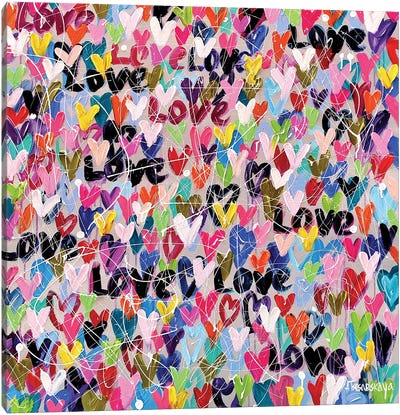 Love, Love Canvas Art Print - Colorful Abstracts