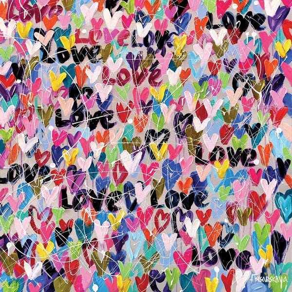 Kids Inspirational Art: Love, Love by Aliaksandra Tsesarskaya