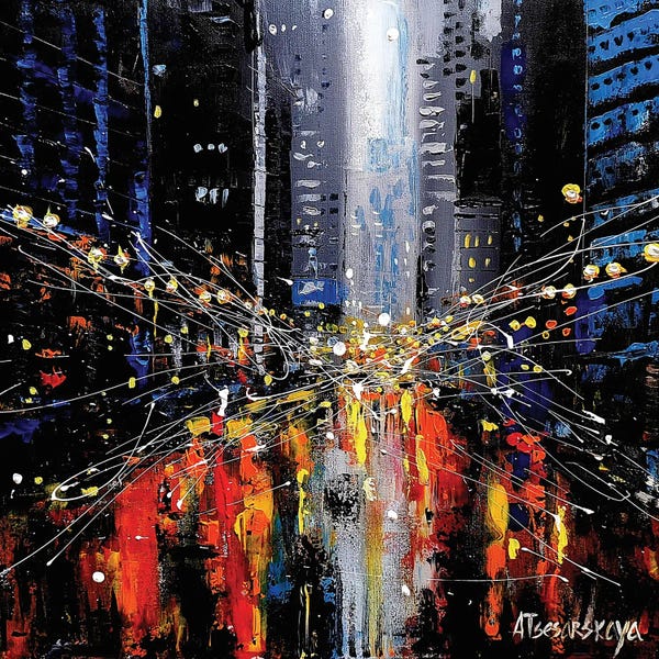 Fine Art Print: New York In Night by Aliaksandra Tsesarskaya