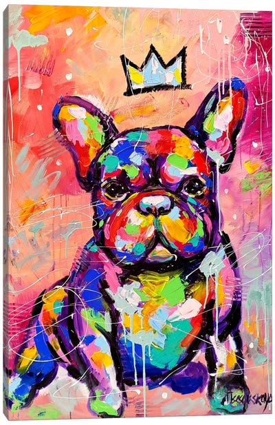 Adorable Franch Bulldog Canvas Art Print - French Bulldog Art
