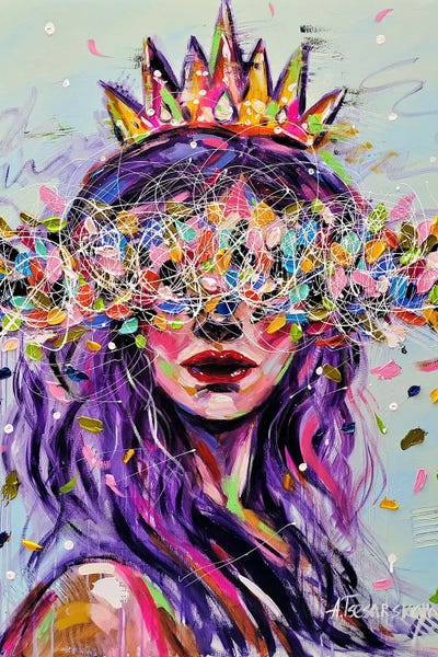 Colorburst: Queen - Colorful Portrait Woman by Aliaksandra Tsesarskaya