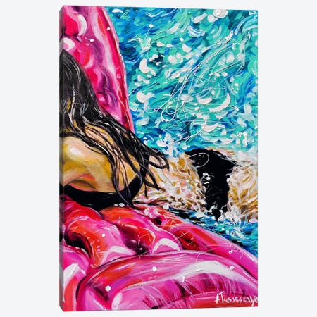 Suny Day At The Pool Canvas Print #AKT210} by Aliaksandra Tsesarskaya Canvas Wall Art