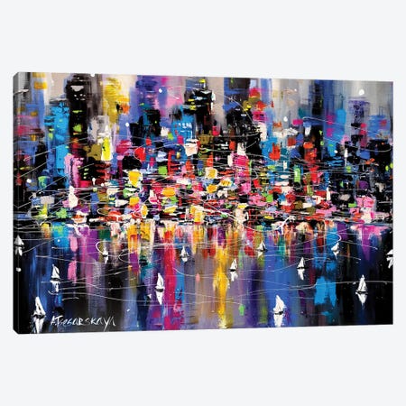 Night New York Cityscape Canvas Print #AKT213} by Aliaksandra Tsesarskaya Canvas Wall Art