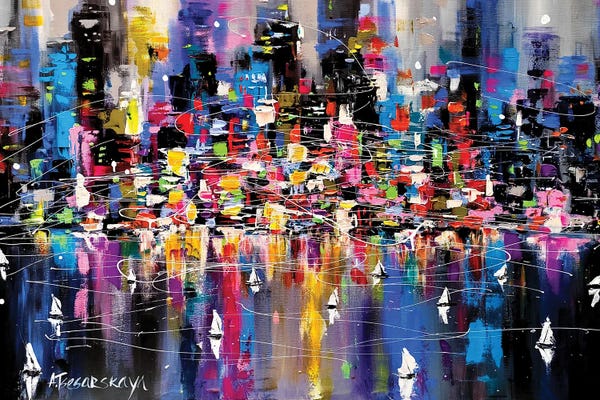 Fine Art Print: Night New York Cityscape by Aliaksandra Tsesarskaya