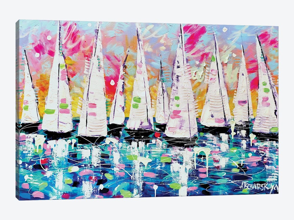 Summer Sailboats by Aliaksandra Tsesarskaya 1-piece Canvas Wall Art