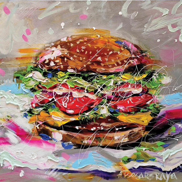 Hamburger by Aliaksandra Tsesarskaya wall art