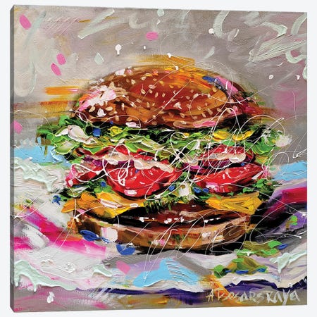 Hamburger Canvas Print #AKT225} by Aliaksandra Tsesarskaya Canvas Art