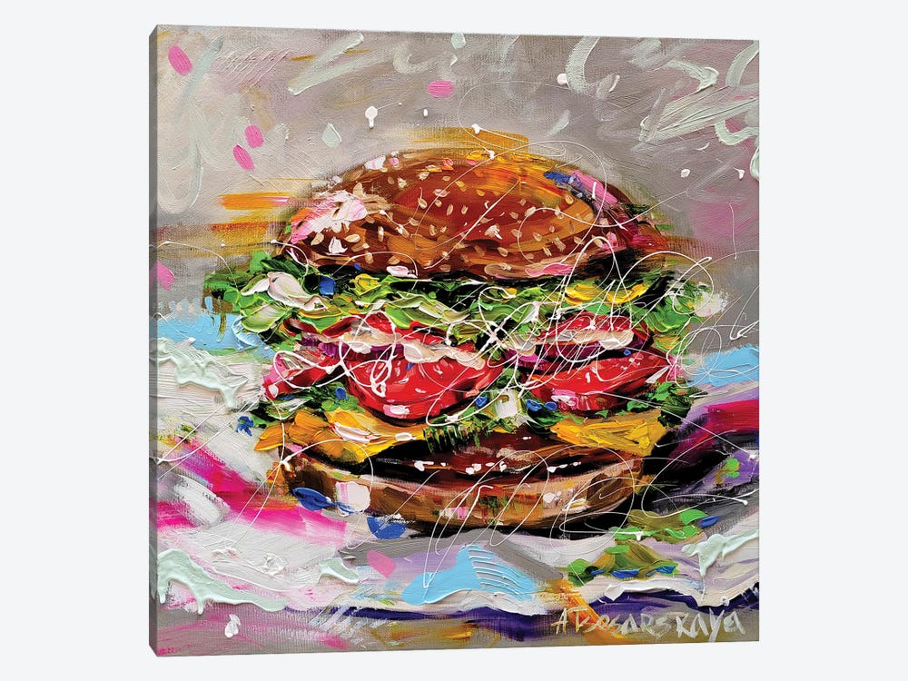 Hamburger by Aliaksandra Tsesarskaya 1-piece Canvas Wall Art