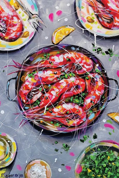 Seafood: Prawns by Aliaksandra Tsesarskaya